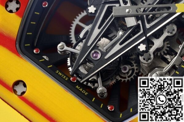 RM Factory Fake Richard Mille RM27-03 Yellow Rubber Strap