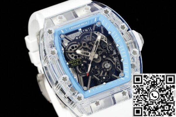 Replica Richard Mille RM35-01 Blue Dial White Rubber Strap