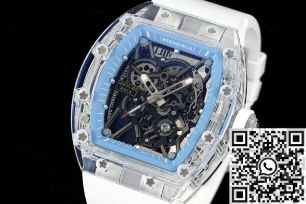 Replica Richard Mille RM35-01 Blue Dial White Rubber Strap