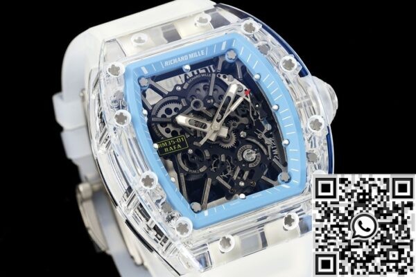 RM Replica Richard Mille RM35-01 Blue Dial Transparent Strap