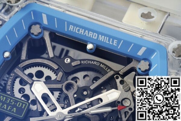 RM Replica Richard Mille RM35-01 Blue Dial Transparent Strap