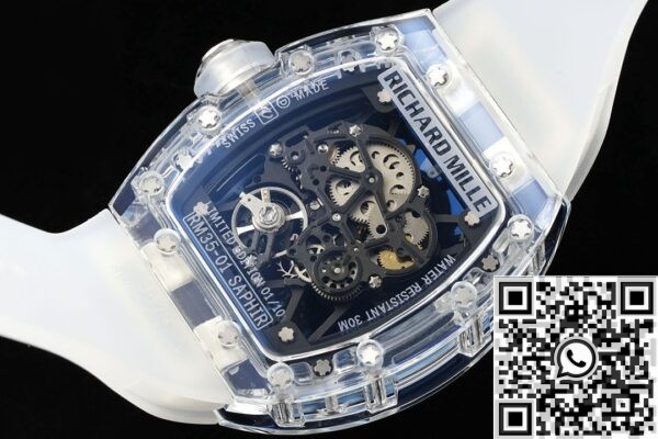 RM Replica Richard Mille RM35-01 Blue Dial Transparent Strap