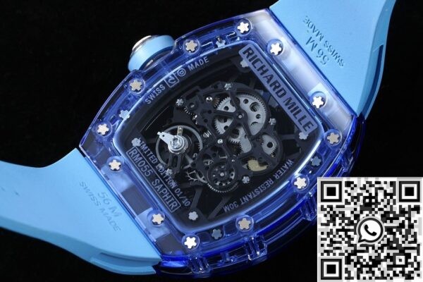 RM35-01 Replica RM Factory Richard Mille Blue Crystal Blue Strap