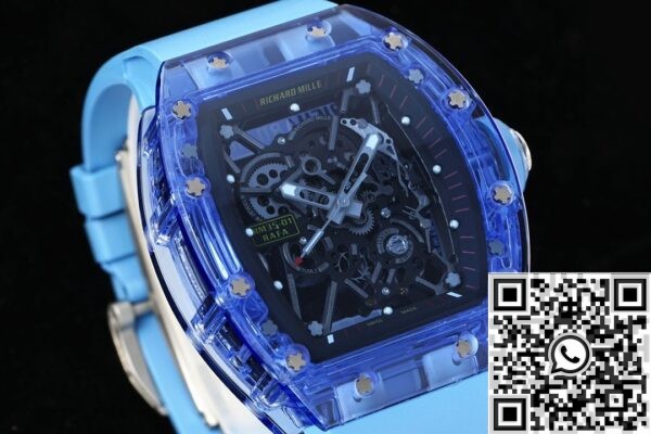 RM35-01 Replica RM Factory Richard Mille Blue Crystal Blue Strap