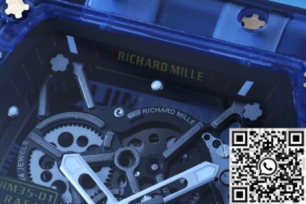 RM35-01 Replica RM Factory Richard Mille Blue Crystal Blue Strap