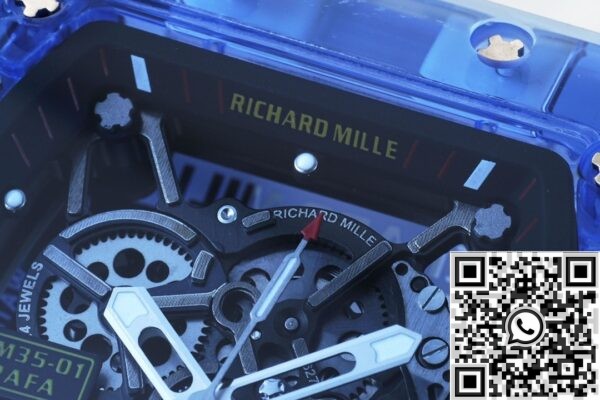 RM Factory RM35-01 Fake Watches Richard Mille Blue Crystal