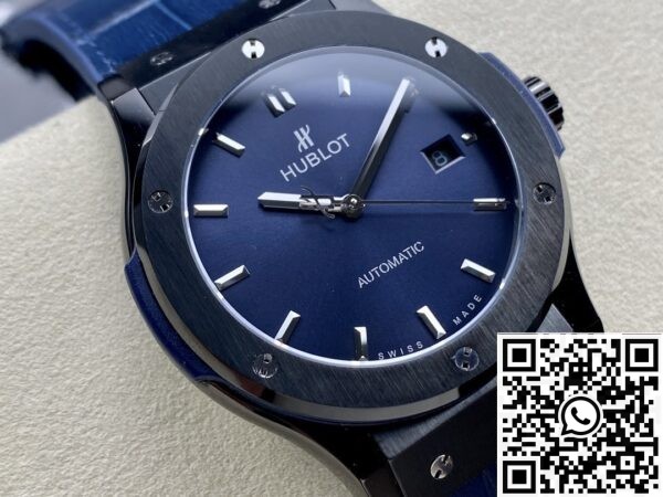 Hublot Classic Fusion Fake - HB Factory Black Ceramic Blue Dial