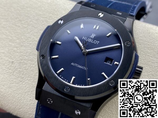 Hublot Classic Fusion Fake - HB Factory Black Ceramic Blue Dial