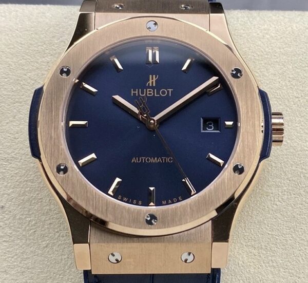 Hublot Classic Fusion Replica - HB Factory 18K Gold Blue Dial