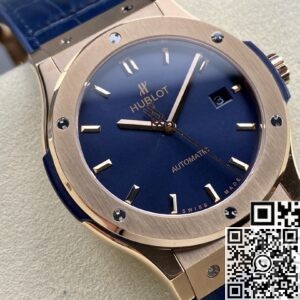 Hublot Classic Fusion Replica - HB Factory 18K Gold Blue Dial