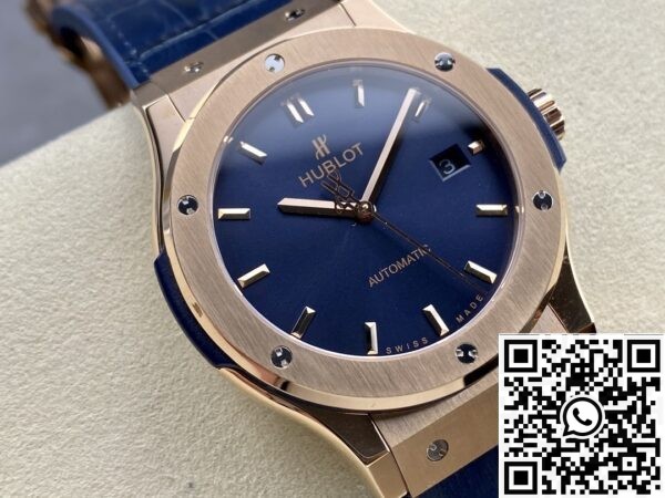 Hublot Classic Fusion Replica - HB Factory 18K Gold Blue Dial