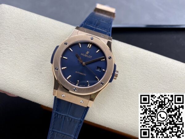 Hublot Classic Fusion Replica - HB Factory 18K Gold Blue Dial