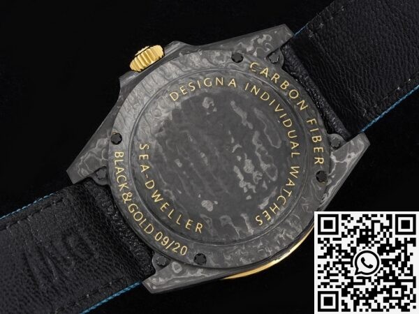 DIW Custom Rolex Fake Sea-Dweller Carbon Fiber Case Gold Bezel – A Fusion of Luxury and Innovation