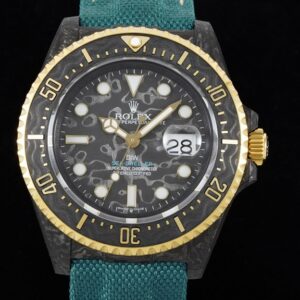 DIW Custom Rolex Fake Sea-Dweller Carbon Fiber Case Gold Bezel – A Fusion of Luxury and Innovation