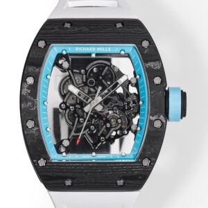 RM Factory Replicas Richard Mille RM055: The Stunning Blue Bezel Carbon Fiber Case