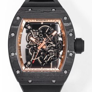 RM Factory Fake Richard Mille RM055: The Exquisite Gold Bezel Carbon Fiber Case