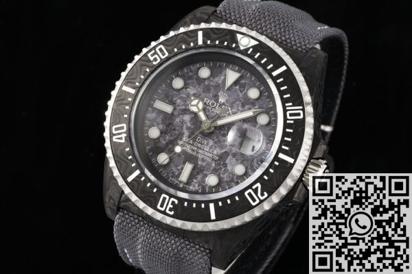 DIW Custom Relica Rolex Sea-Dweller Black Carbon Fiber Case – A Masterpiece of Innovation and Craftsmanship