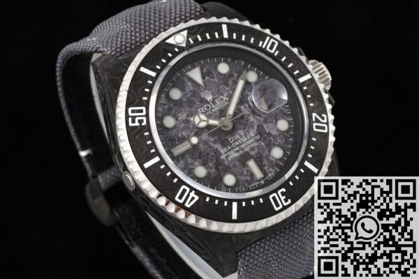 DIW Custom Relica Rolex Sea-Dweller Black Carbon Fiber Case – A Masterpiece of Innovation and Craftsmanship