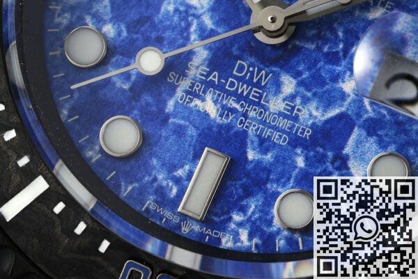 DIW Custom Fake Rolex Sea-Dweller Carbon Fiber Case Blue Dial – A Fusion of Modern Craftsmanship and Iconic Design