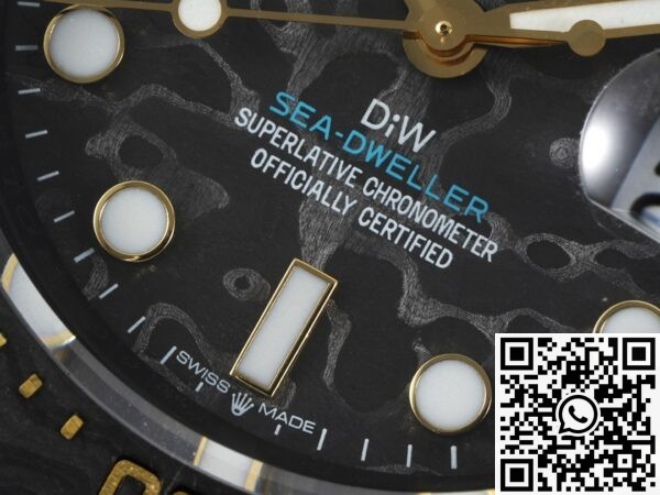 DIW Custom Rolex Fake Sea-Dweller Carbon Fiber Case Gold Bezel – A Fusion of Luxury and Innovation