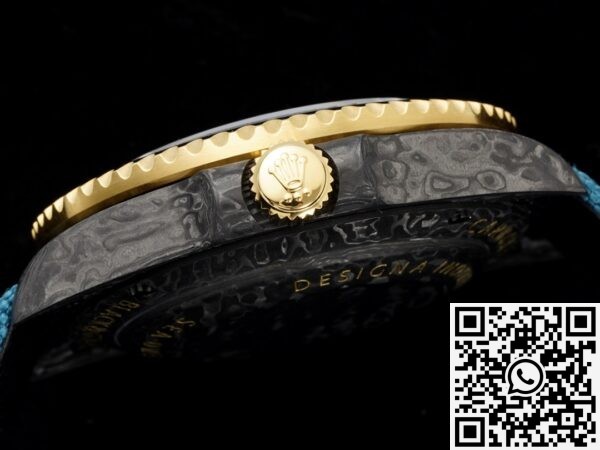 DIW Custom Rolex Fake Sea-Dweller Carbon Fiber Case Gold Bezel – A Fusion of Luxury and Innovation