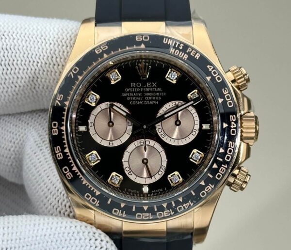 Clean Factory's New Rose Gold Fake Rolex Daytona M126515LN-0004 with Diamond Scale