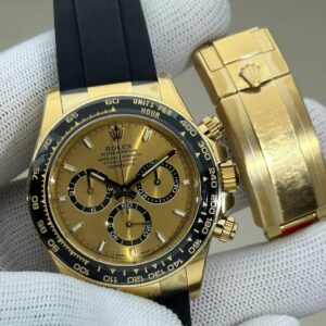 Clean Factory's New Rubber Strap Gold Rolex Daytona Replica Watch M126518-0010